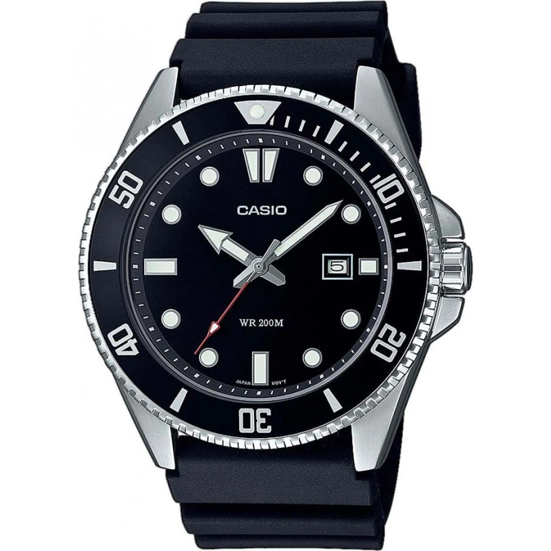 Image of Casio Casio Mens Stainless Steel Rotating Bezel Black Strap Watch