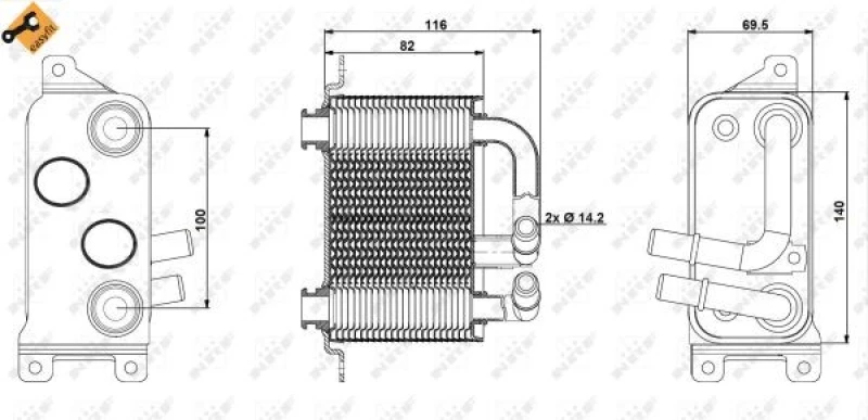 Image of NRF 31191 Oil Cooler with gaskets/seals Oil Cooler,engine oil (469)