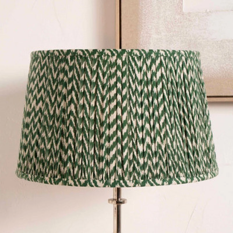Image of Pacific Lifestyle 35Cm Green Chevron Pleat Lampshade For Table Lamp