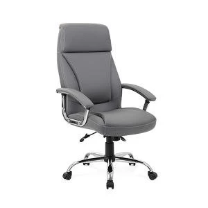 image of Trexus Penza Executive Chair Leather Grey Ref EX000195