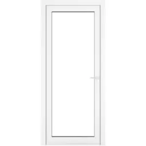 Image of Crystal uPVC Single Door Full Glass Left Hand Open In 840mm x 2090mm Clear Double Glazed White (each)
