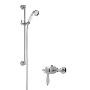 image of Nuie Exposed Manual Valve & Slide Rail Kit Chrome