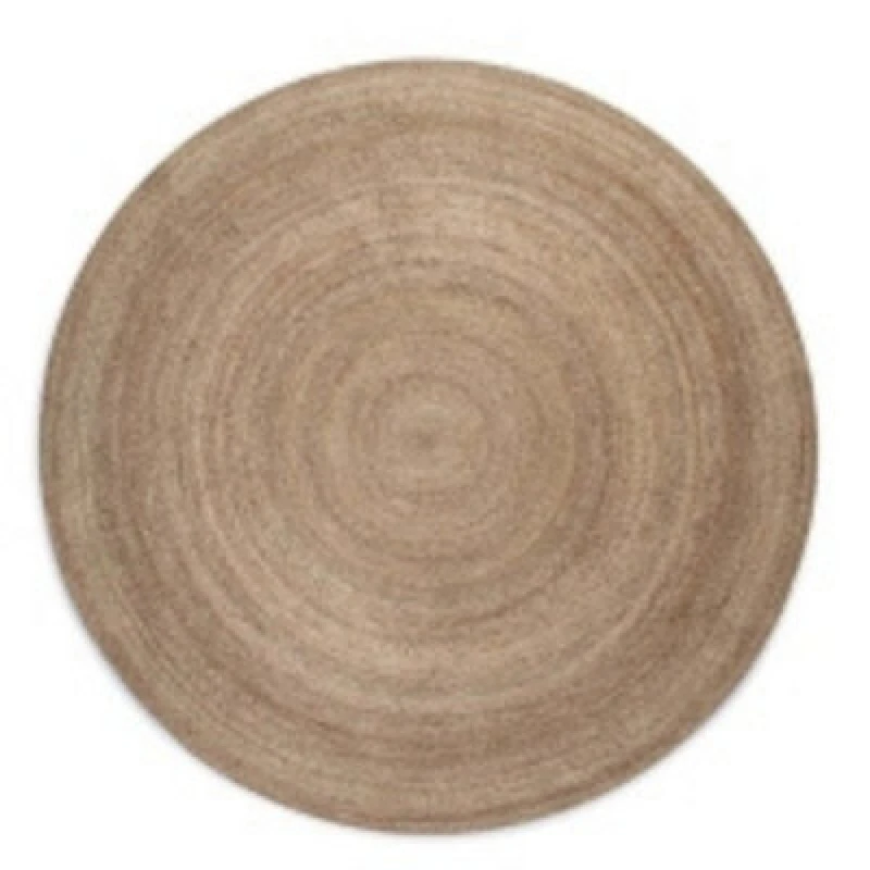 Image of The Rugs Jute Braided Round Rangpur Natural Rug Handwoven Flatweave In Brown