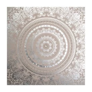 Image of Graham & Brown Embellished Cocoon Fabric Canvas Wall Art - 80 x 80 cm
