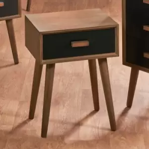 Image of Pacific Klee 1 Drawer Slim Bedside Table, Pine Black