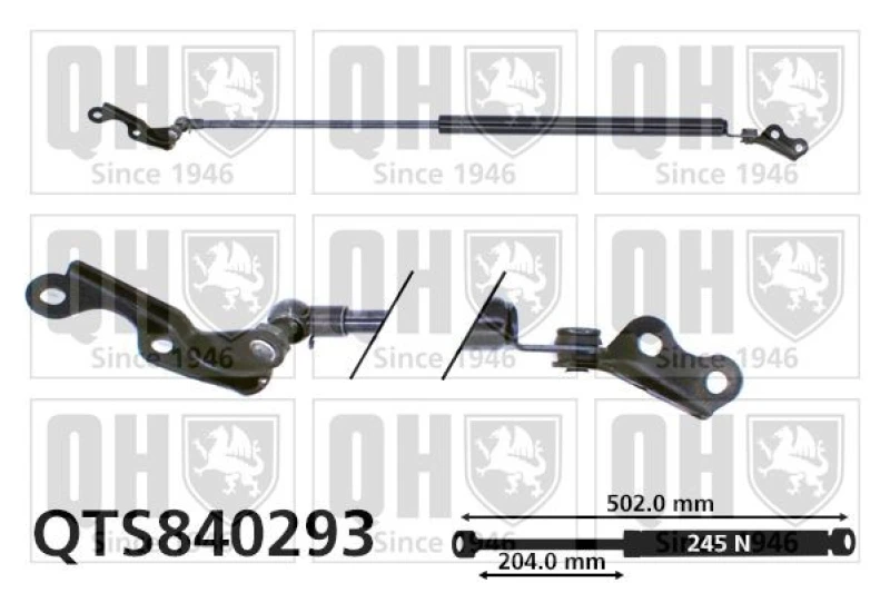 Image of QUINTON HAZELL Tailgate strut QUINTON HAZELL QTS840293