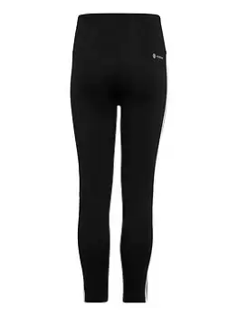 adidas Junior Girls Train Essentials 3 Stripe Legging - Black/White, Size 13-14 Years