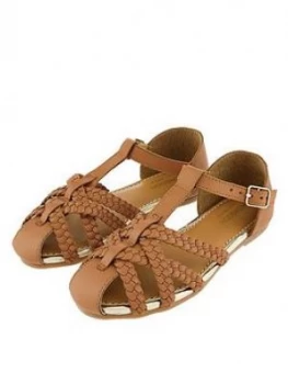 image of Monsoon Girls Luciana Caged Leather Sandal - Tan