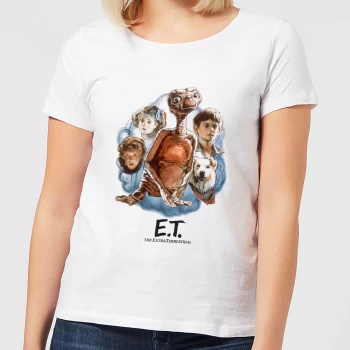 Image of ET Painted Portrait Womens T-Shirt - White - L