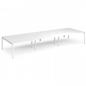 image of Adapt II Triple Back to Back Desk s 4800mm x 1600mm - White Frame whit