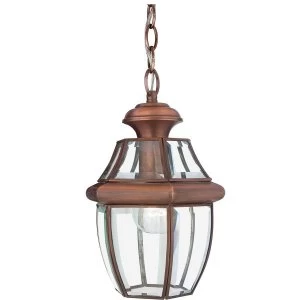 image of 1 Light Medium Chain Lantern - Aged Copper, E27