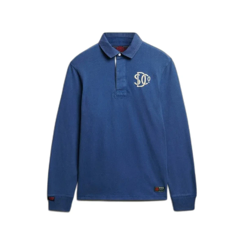 Image of Superdry Long sleeve polo shirt Superdry Vintage Athletic Bleu Male 2XL