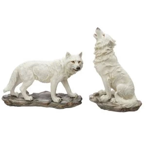Image of Protector of the North Ghost Walker White Wolf Figurine