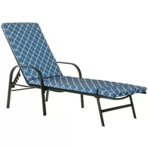 image of Harbour Housewares - Sussex Sun Lounger Cushion - Navy Moroccan