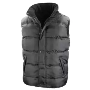 Image of Result Mens Core Nova Lux Padded Fleece Lined Bodywarmer Jacket (3XL) (Black)