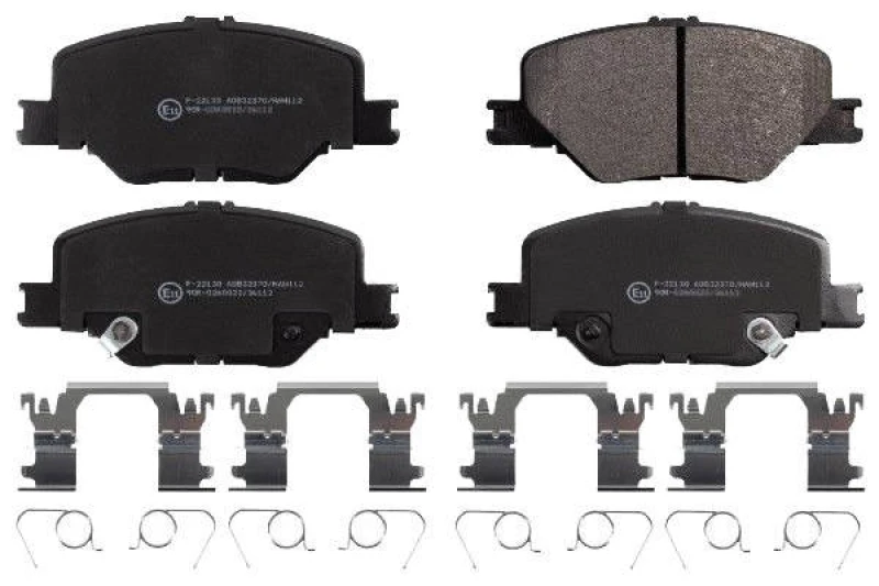 Image of SWAG 33 10 7486 Brake pad set Front Axle, with acoustic wear warning, with fastening material Brake Pad Set,disc brake (402)