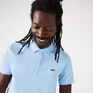 Image of Mens Slim fit Lacoste Polo Shirt in petit pique Size 7 - XXL Blue