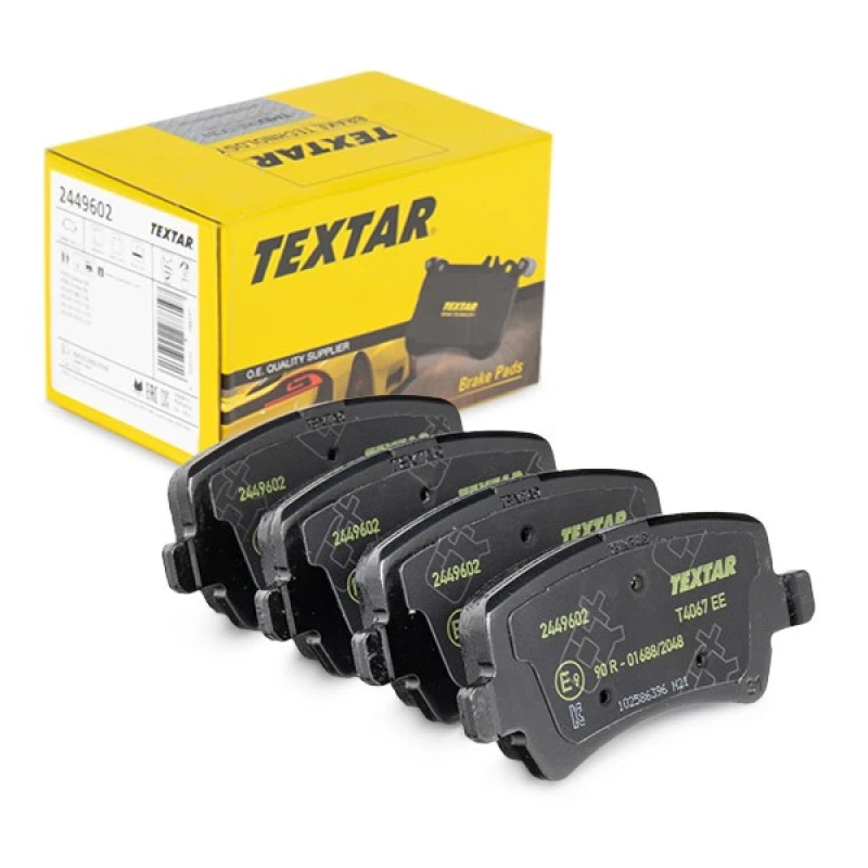 Image of TEXTAR 2449602 Brake pad set Q+ not prepared for wear warning indicator, with accessories, with brake caliper screws Brake Pad Set,disc brake (402)