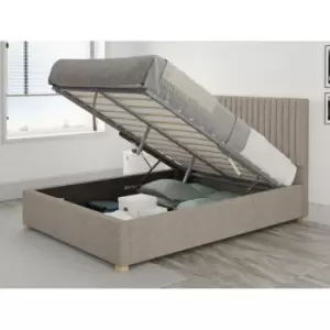 Image of Grant Ottoman Upholstered Bed, Yorkshire Knit, Mineral - Ottoman Bed Size Single (90x190)
