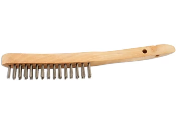 image of 2-Row Wooden Handle Wire Scratch Brush Pack 4 Connect 32127