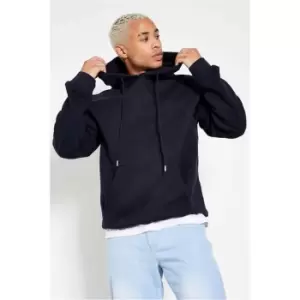 Image of I Saw It First Navy Drawstring Long Sleeve Hoodie - Blue