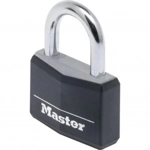 Image of Masterlock Aluminium Vinyl Padlock 50mm Black Standard