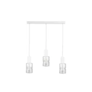 image of Cross Bar Pendant Ceiling Light White, 60cm, 3x E27