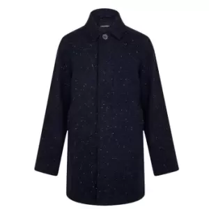 Image of Lyle and Scott Flocked Wool Mac Coat - Blue