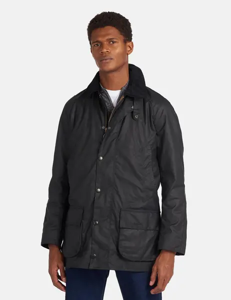 Image of Barbour Ashby Wax Jacket - Black Classic Lining