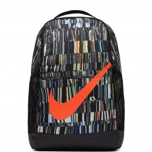 Image of Nike Brasilia Pattern 18L Backpack - Black and Crimson
