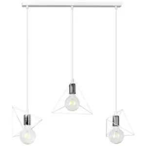 Image of Emibig Dex White Bar Pendant Ceiling Light 3x E27
