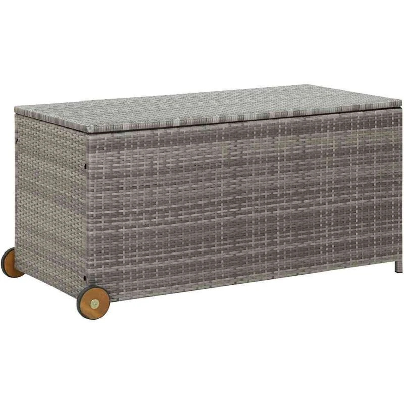 Image of VIDAXL Garden Storage Box Light Grey 120x65x61cm Poly Rattan Vidaxl 8720286055113
