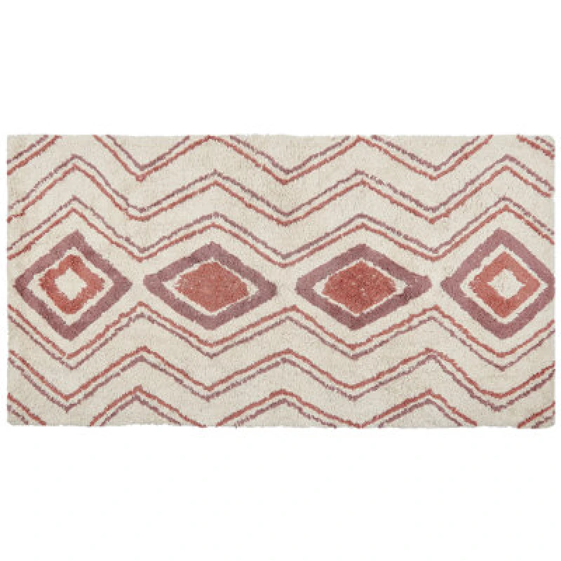 Image of Beliani Rug Kastamonu Beige 80 X 150 Cm Cotton