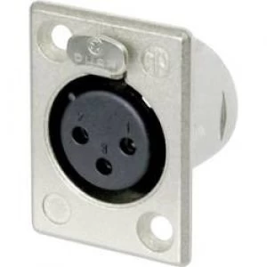 Image of XLR connector Sleeve socket straight pins Number of pins 3 Silver Neutrik NC3FP 1