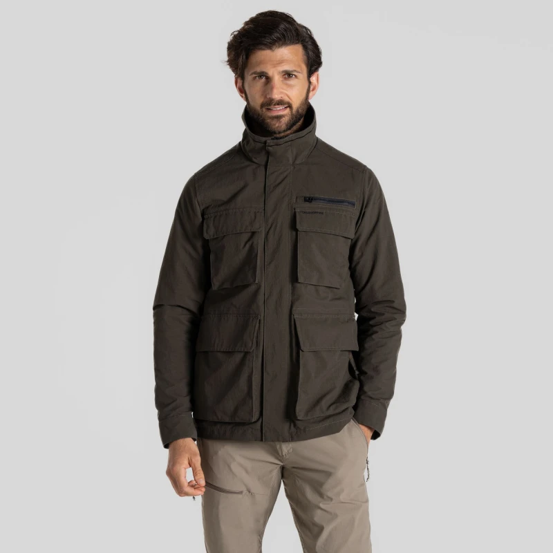 Image of Craghoppers Mens Nosilife Adventure' Full Length Zip Jacket in Bottle Green Size: Medium Bottle Green Male M