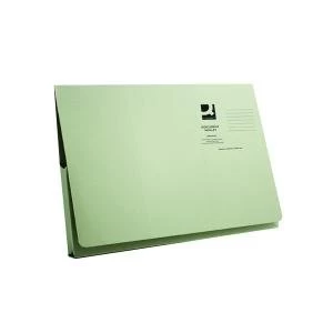 Image of Q-Connect Long Flap Document Wallet Foolscap Green Pack of 50 KF03931