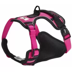 Image of Bunty Soft Padded Comfortable Fabric Dog Puppy Pet Adjustable Outdoor Harness - Pink - Small