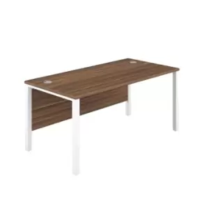 Image of Tc 1400 x 600 Goal Post Rectangular Desk Dark Walnut-White