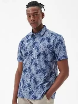 Image of Barbour Copgrave Shot Sleeve Summer Shirt - Blue