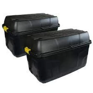 Image of Charles Bentley Strata 2 x 175L Heavy Duty Trunk on Wheels Block Black Reprocessed Material