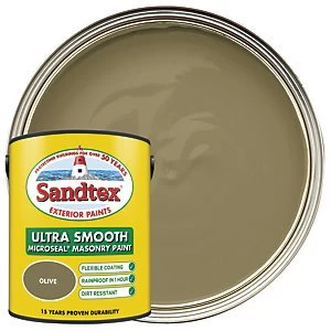 image of Sandtex Ultra Smooth Masonry Paint - Olive 5L