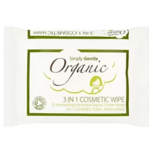 image of Simply Gentle 3 in 1 Cosmetic Wipe 25 wipes