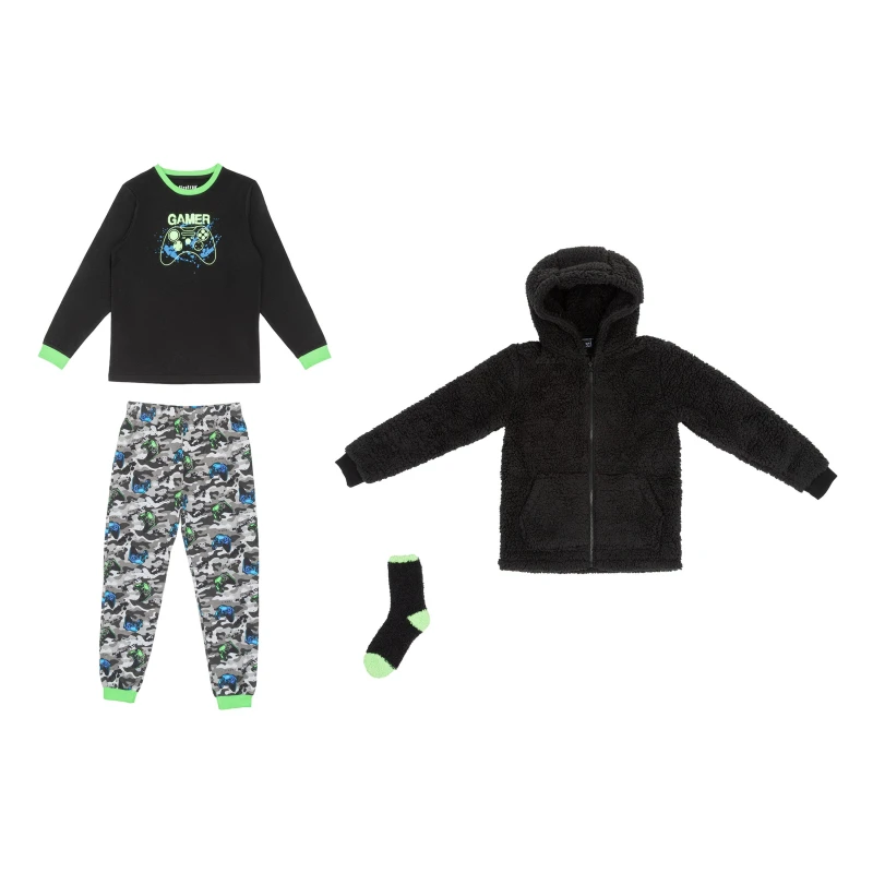 Image of Firetrap Boys 4 Piece Gaming Lounge Set - Black 8 - 9 Years