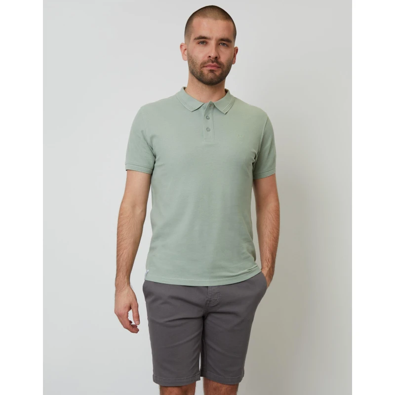 Image of Threadbare Mens TB Malbork Short-Sleeve Polo Shirt Sage male Small
