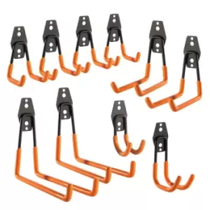 Image of Heavy Duty Garage Wall Hooks - Pack of 10 Pukkr