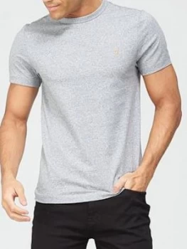 Image of Farah Melange Crew Neck T-Shirt - Grey Marl