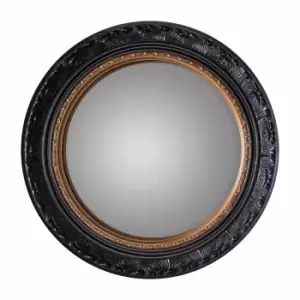 Image of Crossland Grove Langton Convex Mirror Black With Gold - 510mm