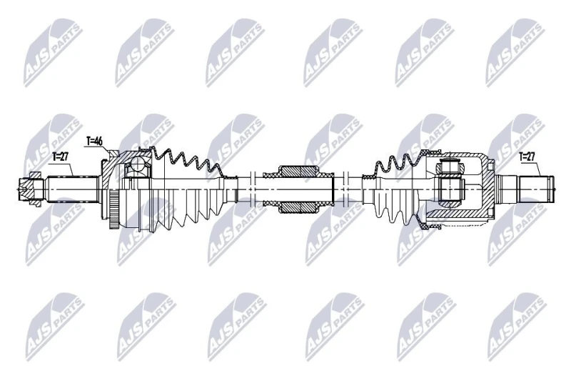 Image of NTY NPW-HY-664 Drive shaft Automatic Transmission, Front Axle Left Drive Shaft (13)