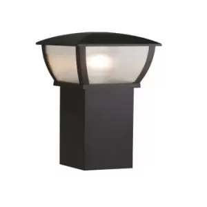 Image of Outdoor Post (730mm Height) - Black With Clear Frosted Panels