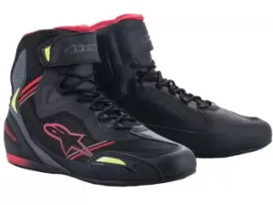 Alpinestars Faster-3 Rideknit Shoes Black Red Yellow Fluo US 9.5